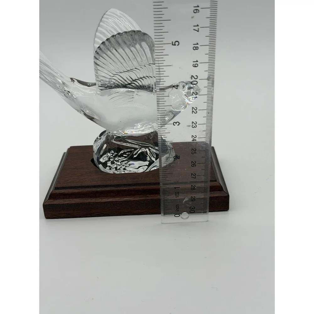 Waterford Crystal Collectors Society NIGHTINGALE Bird Figurine Wood Base